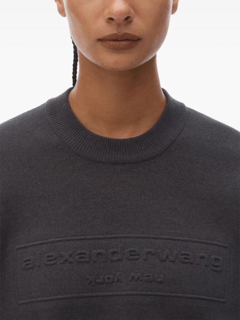 Alexander Wang logo-embossed sweater - Grey