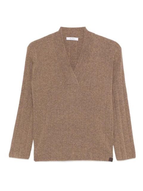 Max Mara ribbed V-neck jumper - Brown - zdjęcie produktu nr 1