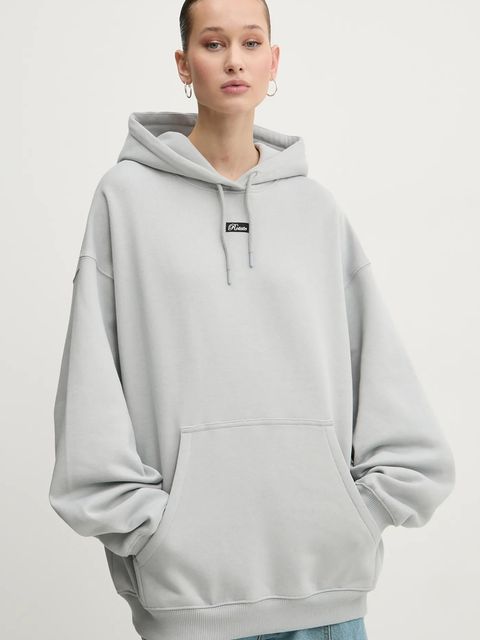 Rotate bluza bawełniana damska kolor szary z kapturem gładka 1134262387