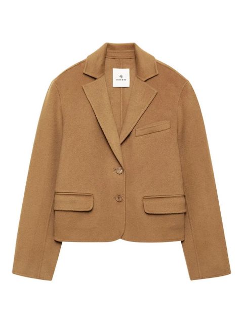 ANINE BING Etienne cropped blazer - Brown - zdjęcie produktu nr 1
