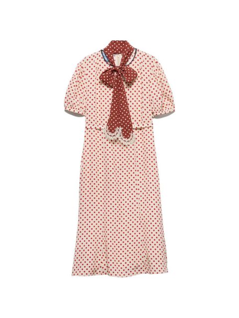 Prada polka-dot marocain dress - Neutrals - zdjęcie produktu nr 1