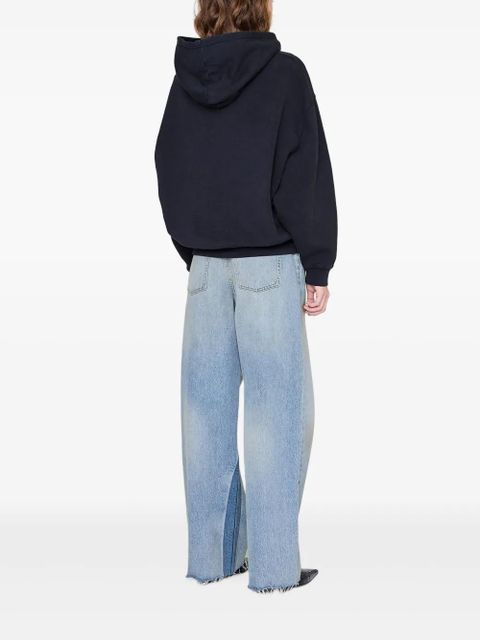 ANINE BING The Jaci logo-appliqué hoodie - Blue