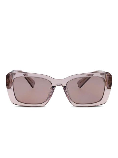 Miu Miu Eyewear logo-plaque rectangle-frame sunglasses - Neutrals - zdjęcie produktu nr 1