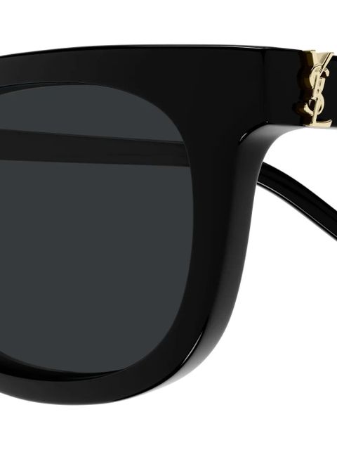 Saint Laurent Eyewear logo-plaque sunglasses - Black