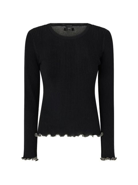 PINKO Nebbia ruffled rib top - Black - zdjęcie produktu nr 1