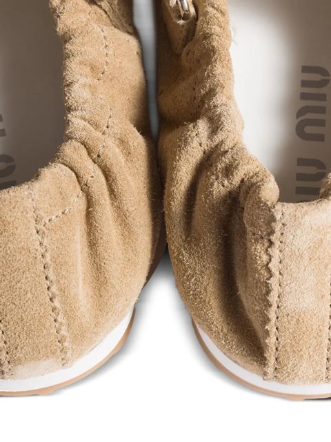 Miu Miu Plume suede ballerinas - Neutrals