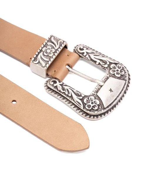 Golden Goose floral-buckle leather belt - Neutrals - zdjęcie produktu nr 2