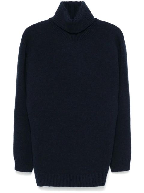 Miu Miu intarsia-knit logo sweater - Blue - zdjęcie produktu nr 1