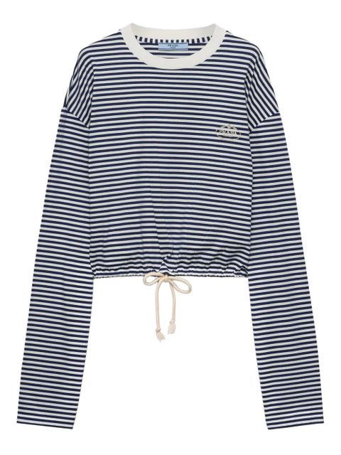 Prada striped long-sleeve top - Blue - zdjęcie produktu nr 1