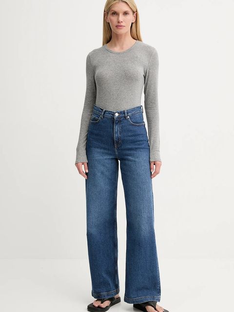 MUNTHE longsleeve z domieszką wełny LUTEST kolor szary 247112724767 - zdjęcie produktu nr 2