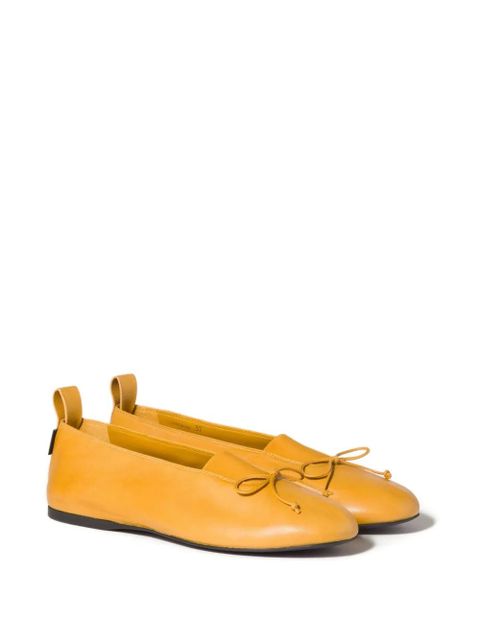 Miu Miu Élan bow leather ballerina flats - Yellow - zdjęcie produktu nr 2