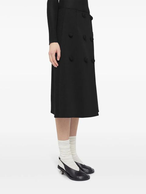 Jil Sander A-line decorative-buttons skirt - Black