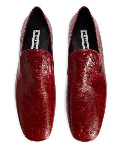 Jil Sander leather loafers - Red