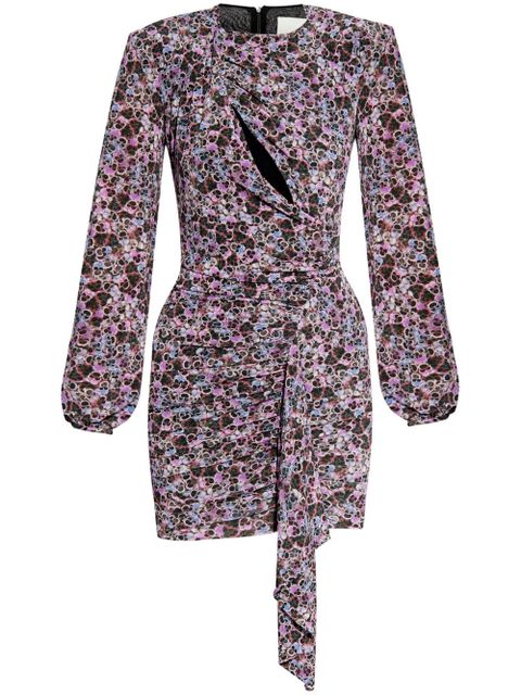 ISABEL MARANT Vinia gathered printed-jersey dress - Purple - zdjęcie produktu nr 1