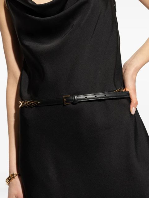 Versace V2025 chain leather belt - Black