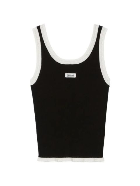 Claudie Pierlot ribbed contrast-trim tank top - Black - zdjęcie produktu nr 1