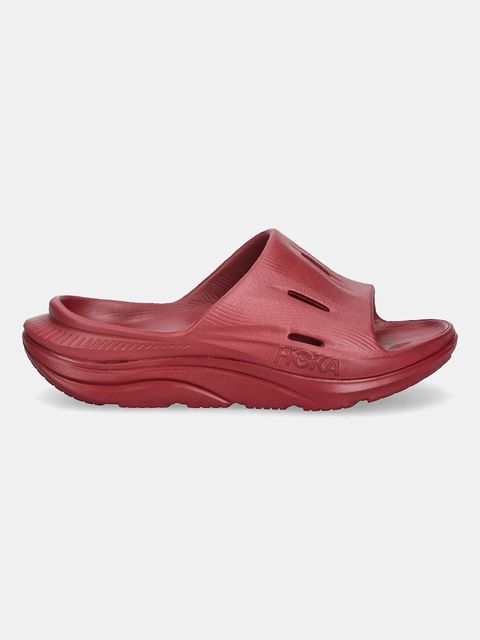 Hoka One One klapki ORA Recovery Slide 3 damskie kolor bordowy na platformie - zdjęcie produktu nr 2