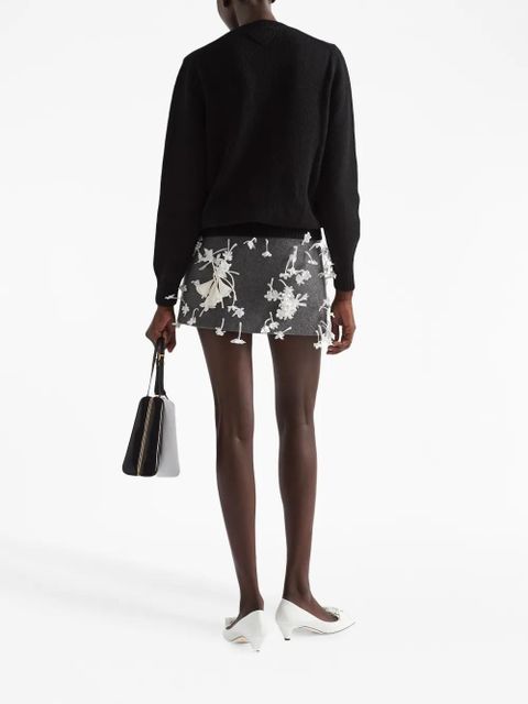 Prada triangle-logo wool jumper - Black