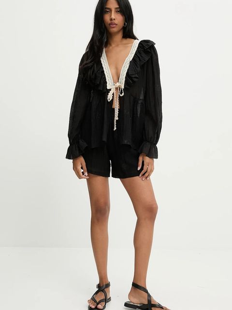 Answear.LAB bluzka damska kolor czarny z aplikacją