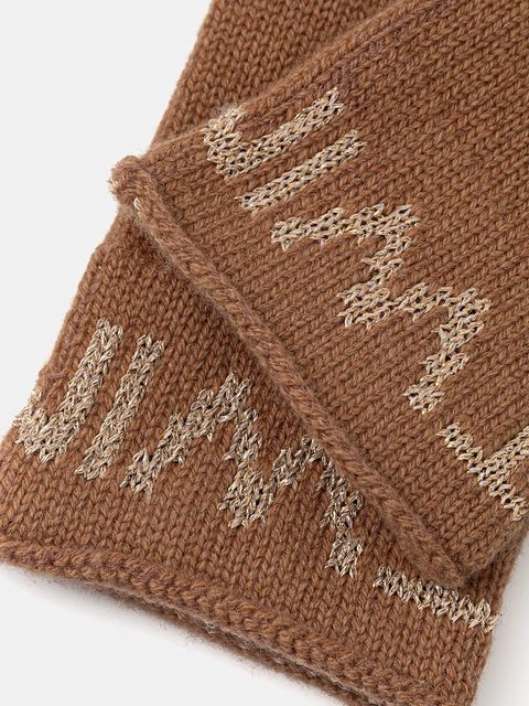 Twinset rękawiczki z wełną kolor brązowy 252TA4252 - zdjęcie produktu nr 2