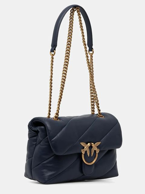 Pinko torebka skórzana kolor niebieski 100038 A0F2