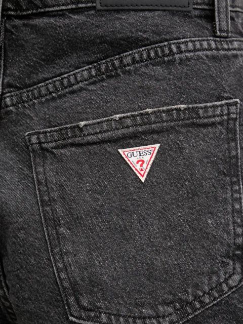 Guess Jeans szorty jeansowe damskie kolor czarny gładkie high waist W5GD0Y D5M71