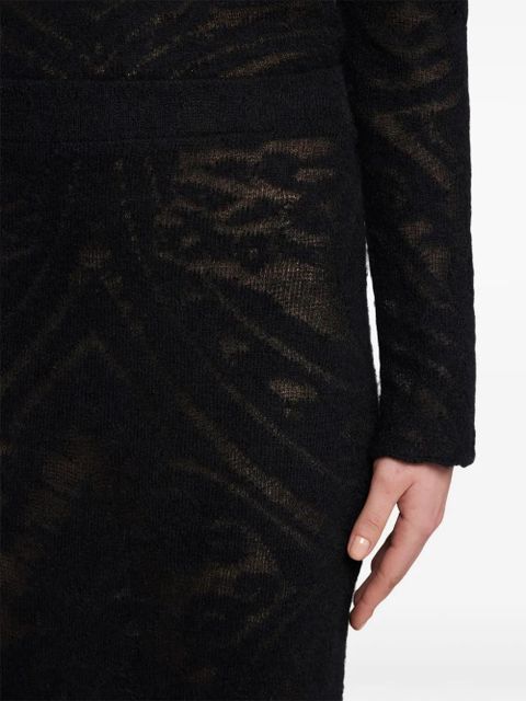ETRO knitted jacquard midi skirt - Black