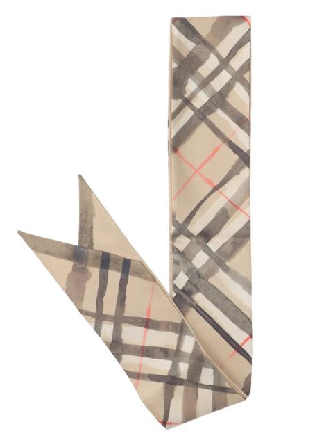Burberry check scarf - Neutrals - zdjęcie produktu nr 1