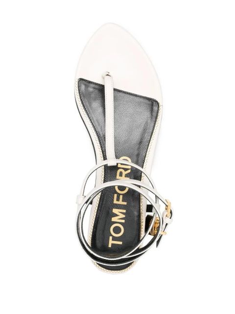 TOM FORD Padlock flat sandals - White
