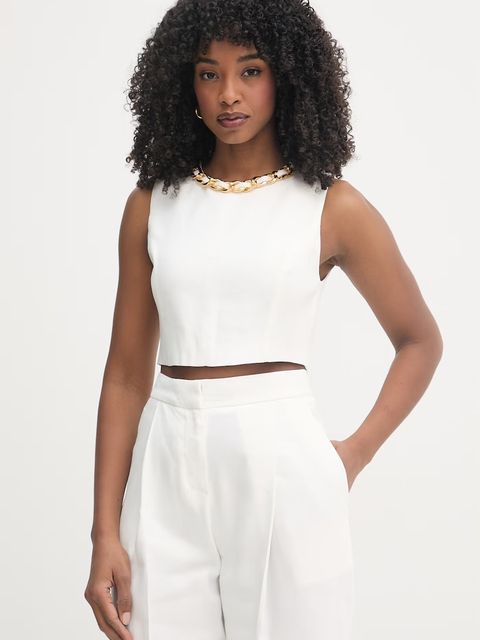 Elisabetta Franchi bluzka damska z lnem - zdjęcie produktu nr 1