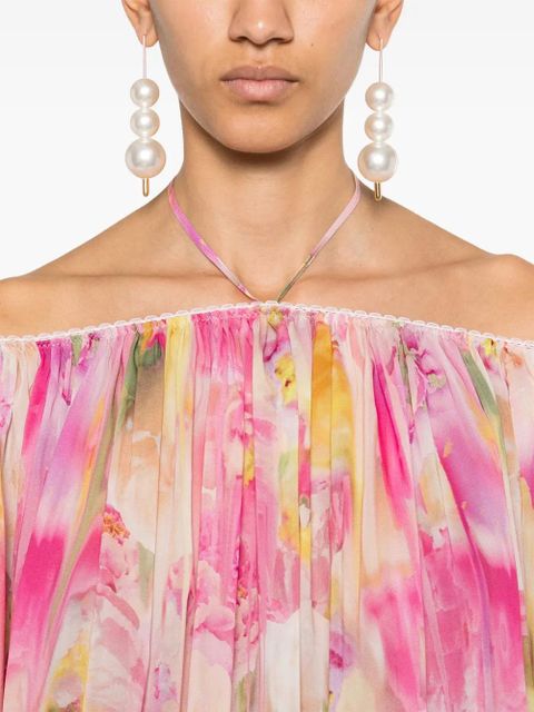 Blumarine floral-print georgette maxi dress - Pink