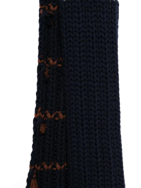 Prada striped feather-trimmed scarf - Blue - zdjęcie produktu nr 2