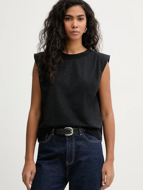 Patrizia Pepe top bawełniany kolor czarny 8M1801 J388 - zdjęcie produktu nr 1