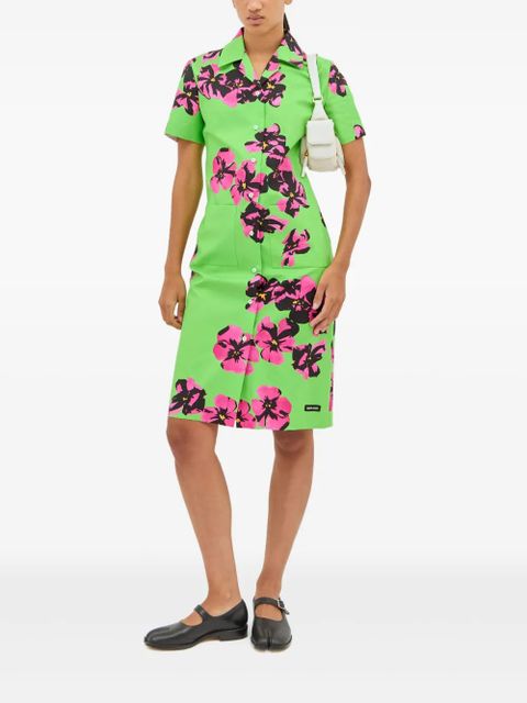 Miu Miu floral-print button-front dress - Green