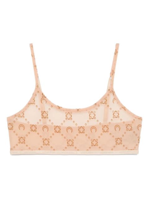 Marine Serre mesh flocked bralette - Neutrals - zdjęcie produktu nr 1
