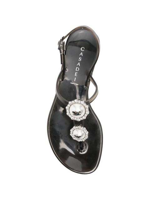 Casadei faux-pearl embellished sandals - White