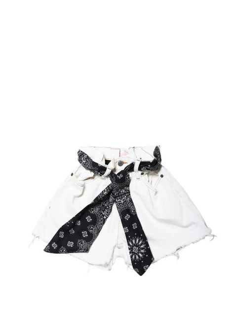 MC2 Saint Barth paisley-print frayed-edge shorts - White - zdjęcie produktu nr 1