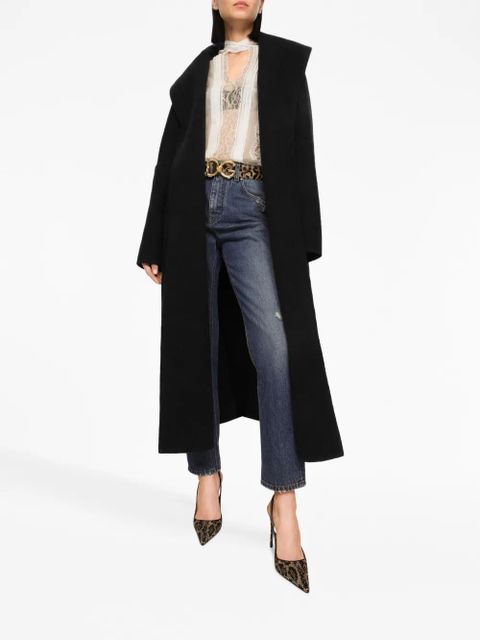 Dolce & Gabbana chantilly lace semi-sheer blouse - White