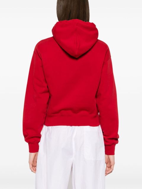 Jacquemus logo-patch hoodie - Red