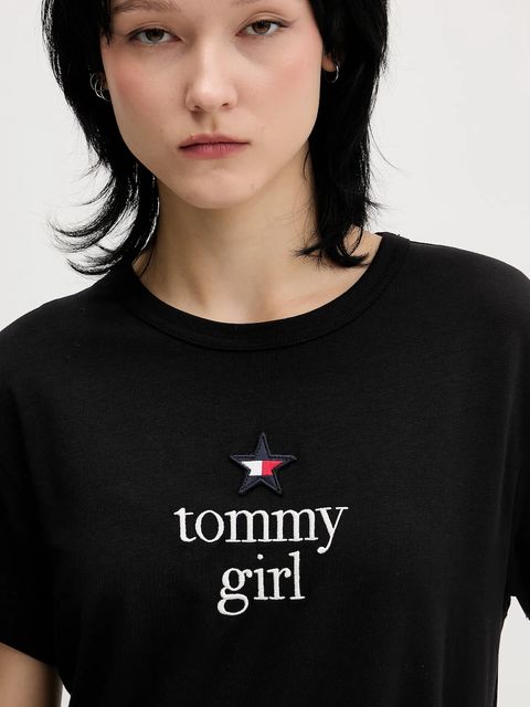 Tommy Jeans t-shirt damski kolor czarny DN0DN00094