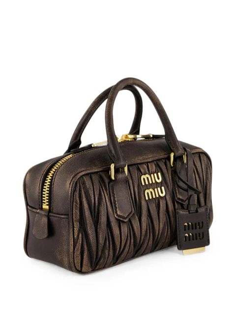 Miu Miu Arcadie matelassé leather cross body bag - Brown