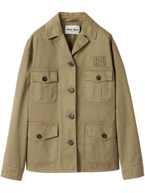 Miu Miu garment-dyed cotton jacket - Green - zdjęcie produktu nr 1