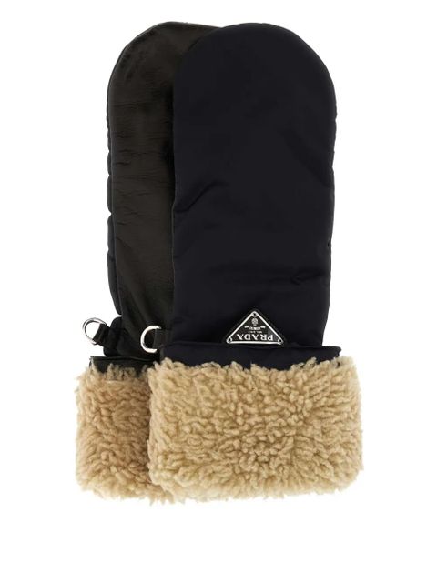 Prada logo mittens - Black