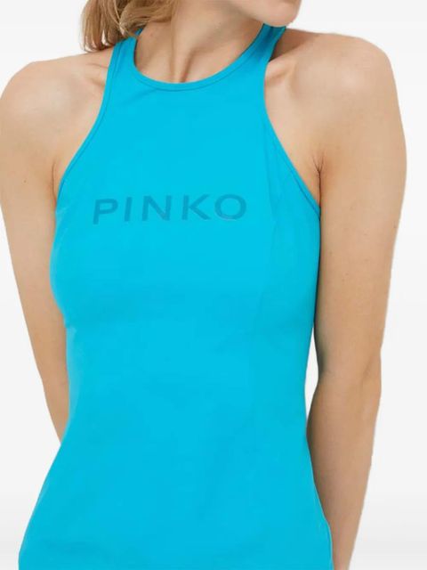 PINKO logo-print racerback mini dress - Blue
