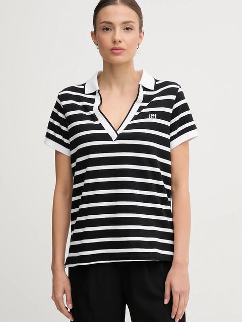 Pedro del Hierro polo damski kolor czarny 4532381 - zdjęcie produktu nr 1