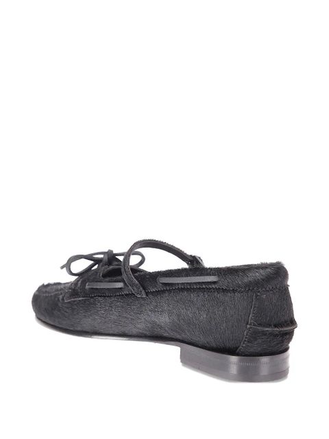 Hereu Lorea calf-hair flat pumps - Black