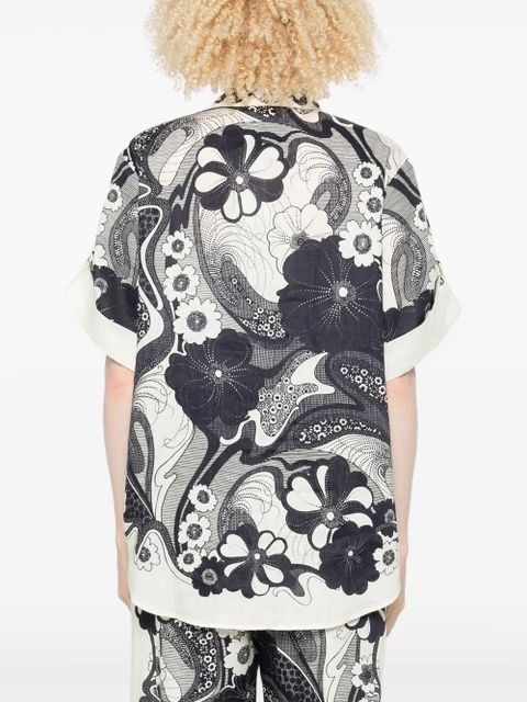 ALEMAIS floral-print short-sleeve shirt - Neutrals