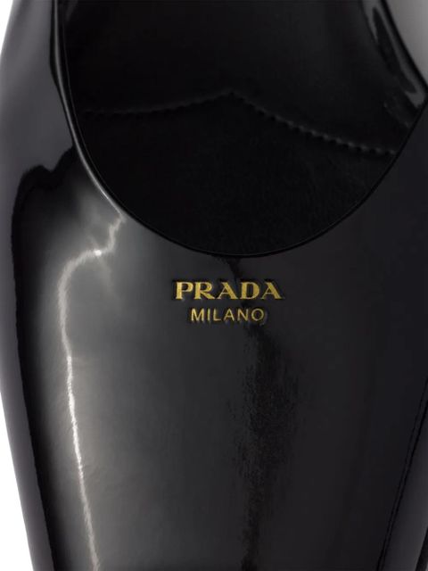 Prada leather slingback ballerina shoes - Black