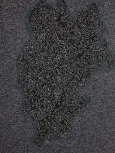 Ermanno Scervino LIFE bluza damska kolor szary z kapturem z aplikacją D474M608LEM