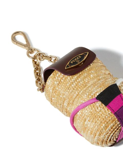 PUCCI woven leather key chain - Neutrals